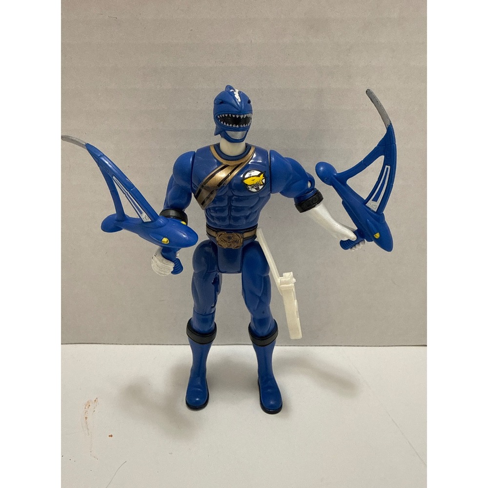 Power Rangers Wild Force Blue Shark Ranger Action Figure with Accessories 2002